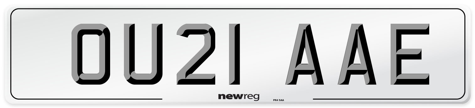 OU21 AAE Number Plate from New Reg